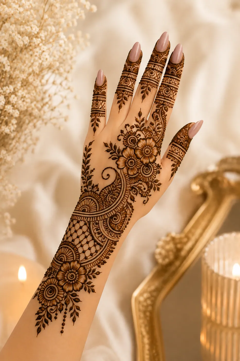 Modern Arabic Mehndi Design #11