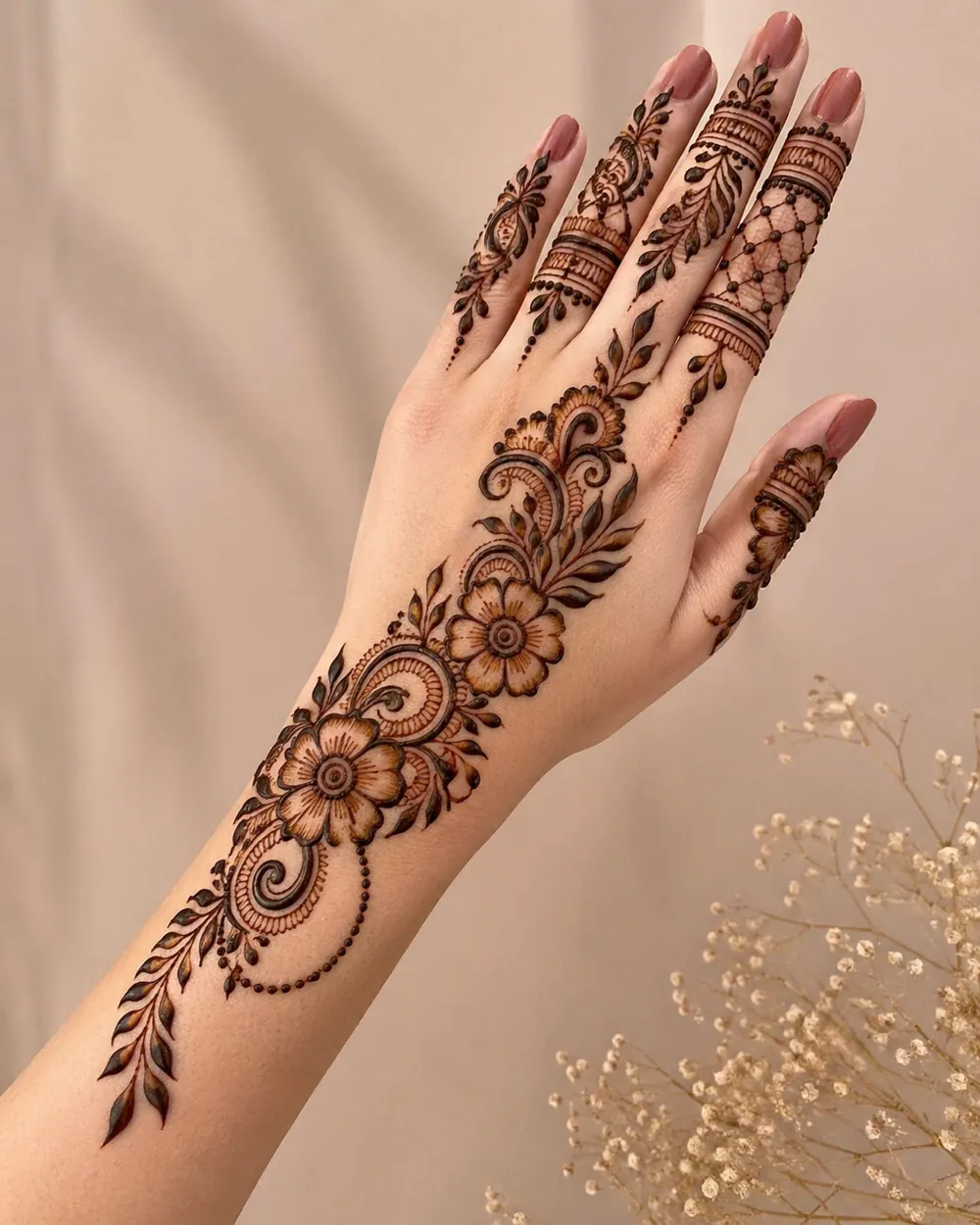 Stylish Arabic Mehndi Design #43