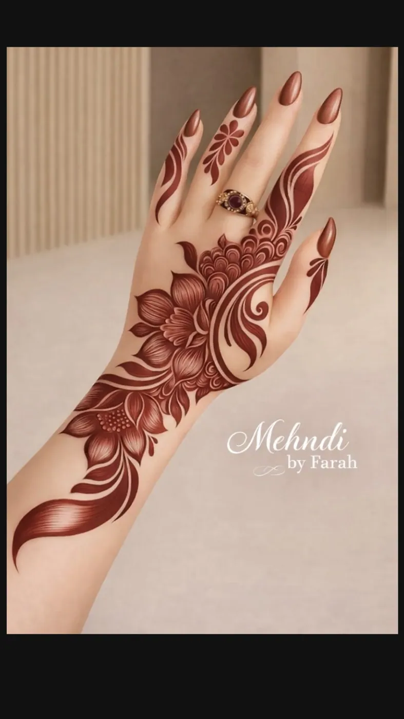 Graceful Arabic Mehndi Design #47
