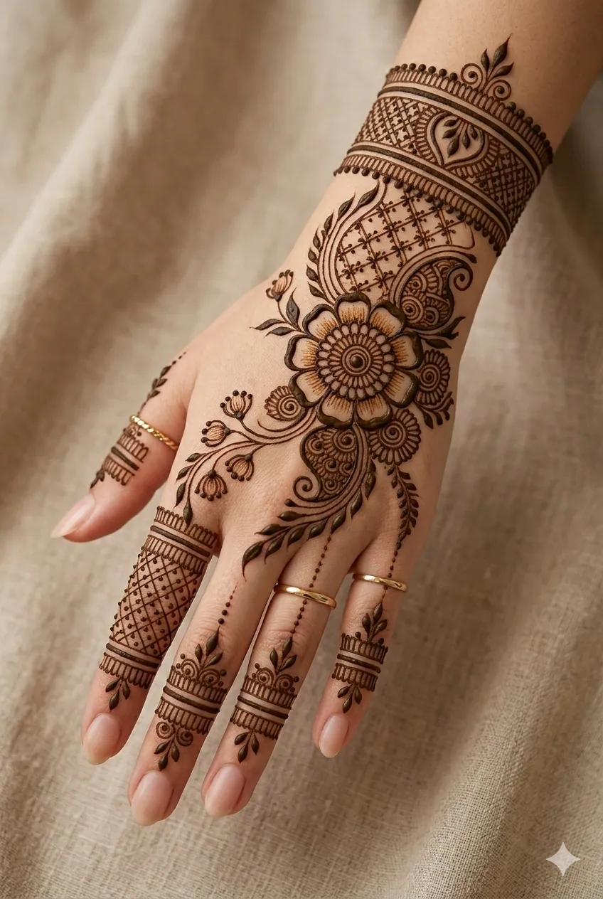 Charming Arabic Mehndi Design #69