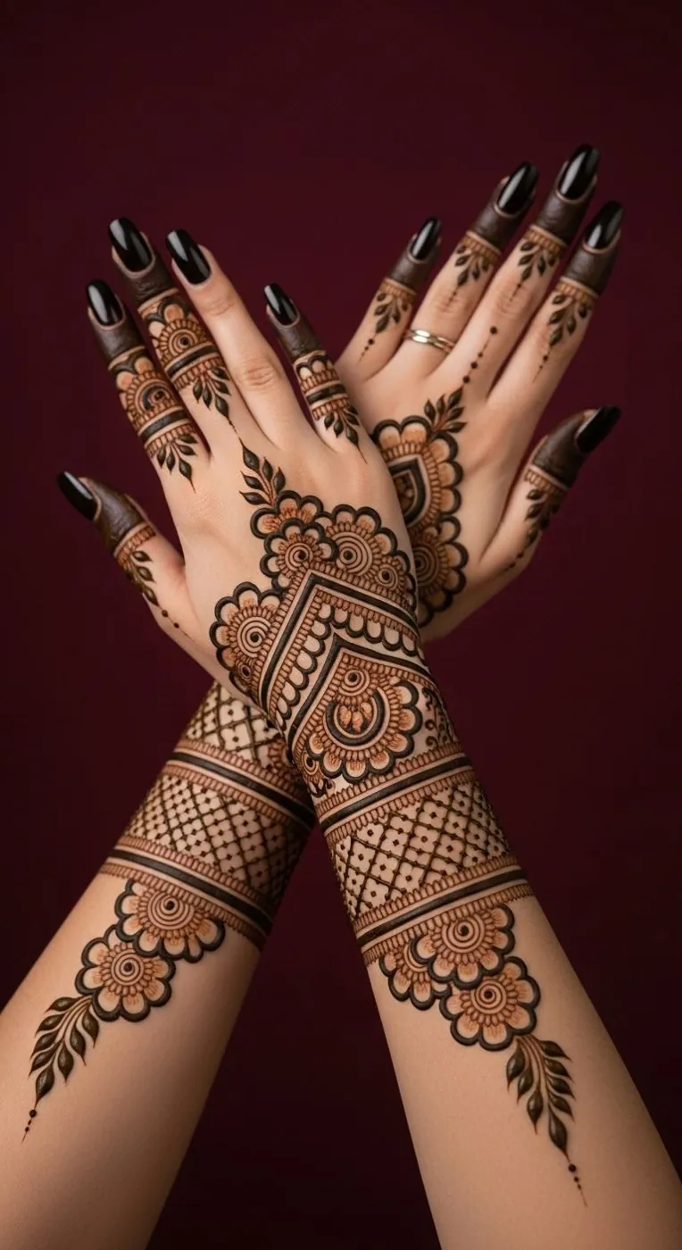 Trendy Arabic Mehndi Design #86