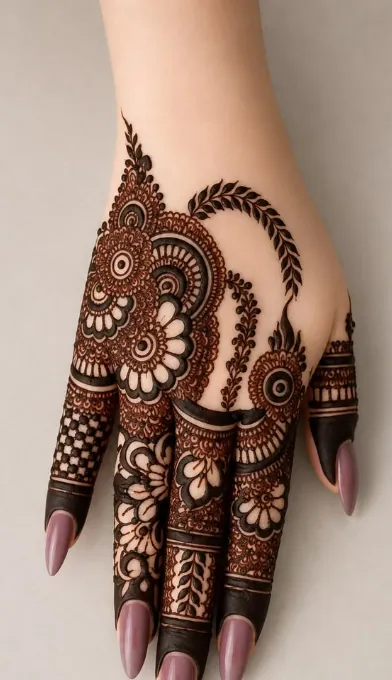 Modern Arabic Mehndi Design #91