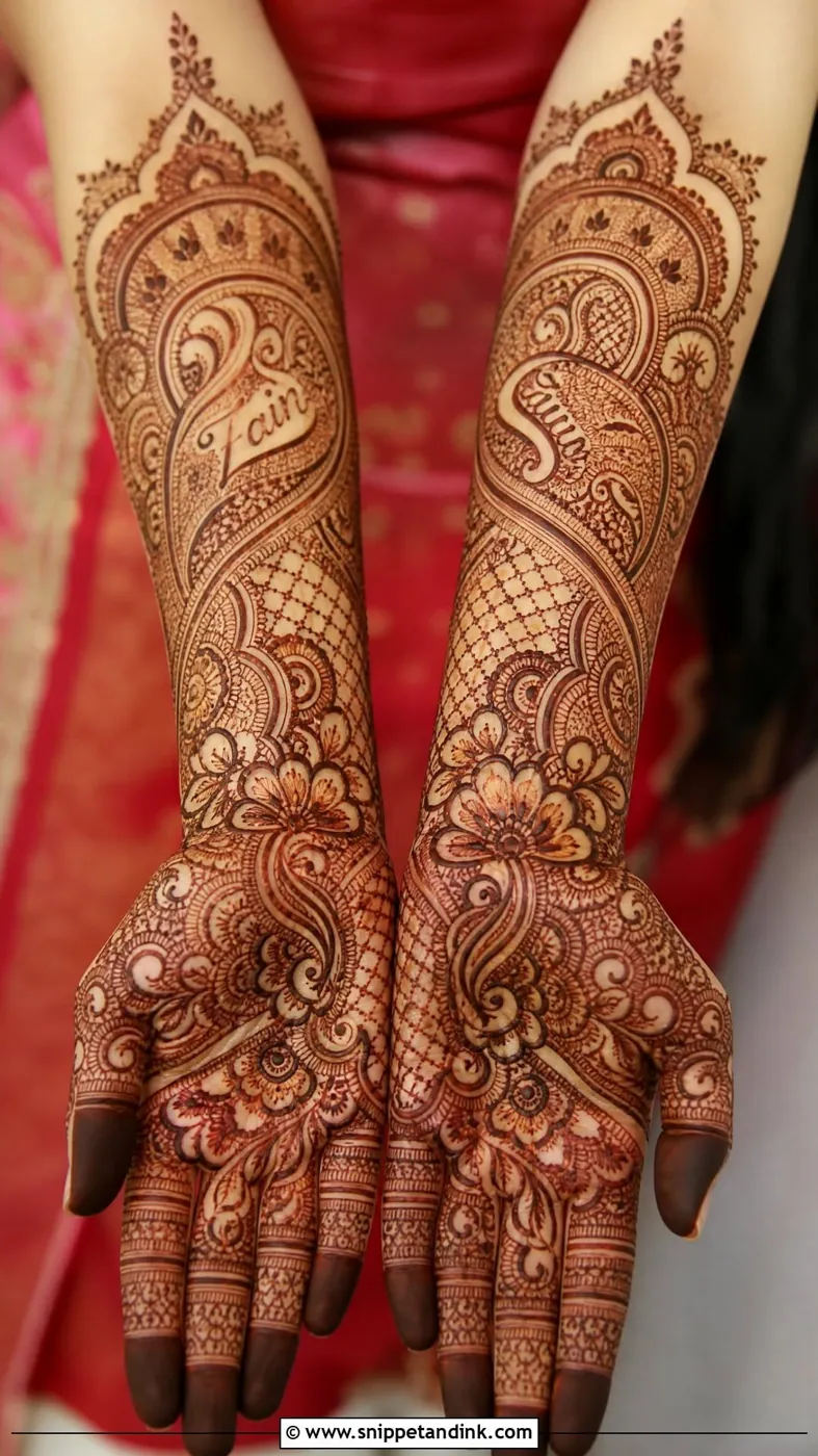 Graceful Bridal Mehndi Design #27