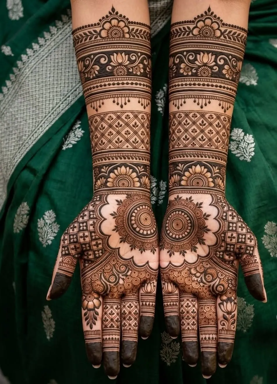 Stylish Bridal Mehndi Design #33