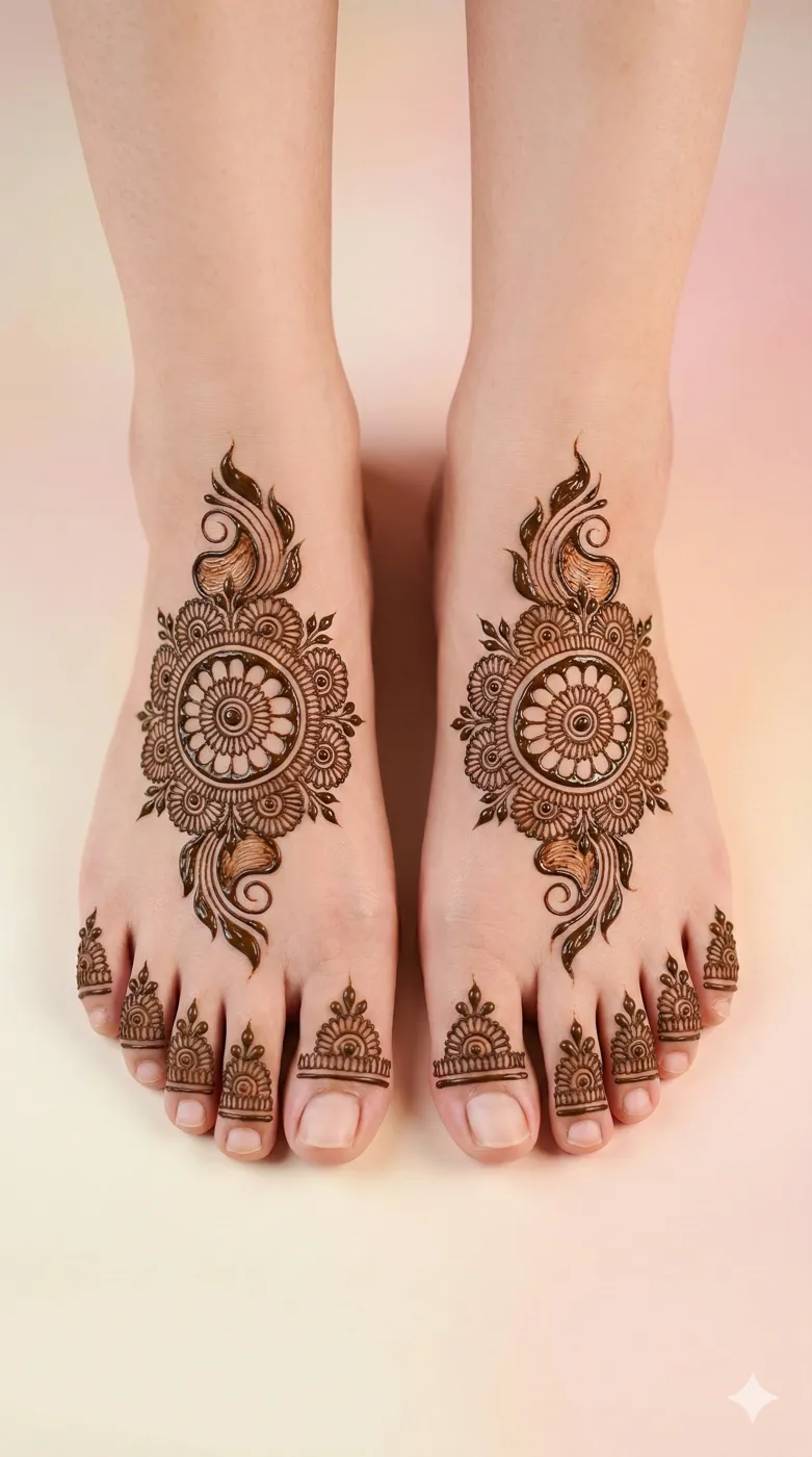 Latest Feet Mehndi Design #15