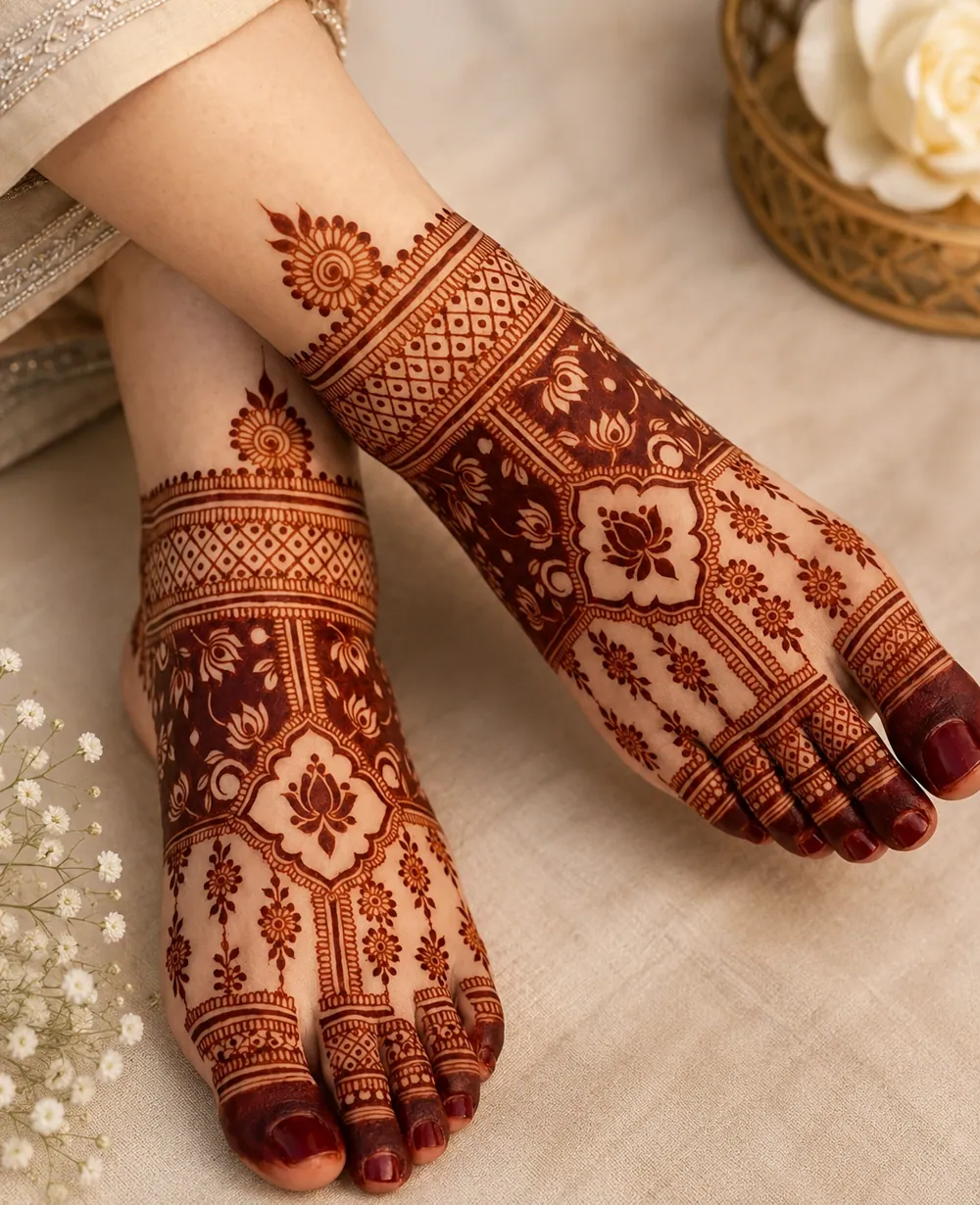 Graceful Feet Mehndi Design #17