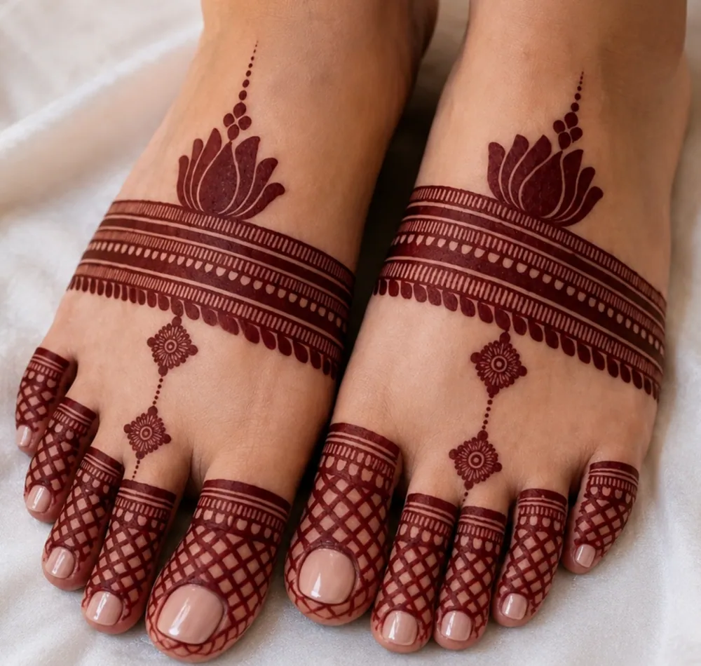 Charming Feet Mehndi Design #19