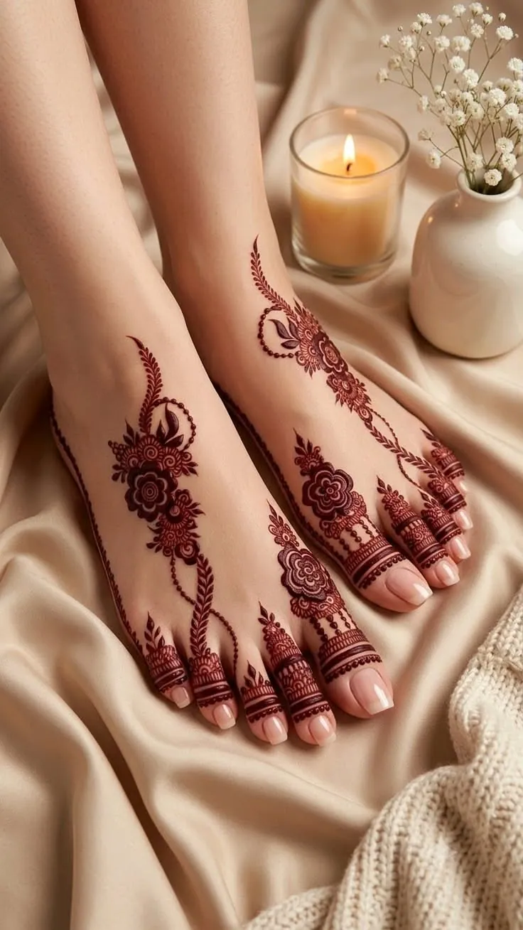 Beautiful Feet Mehndi Design #24