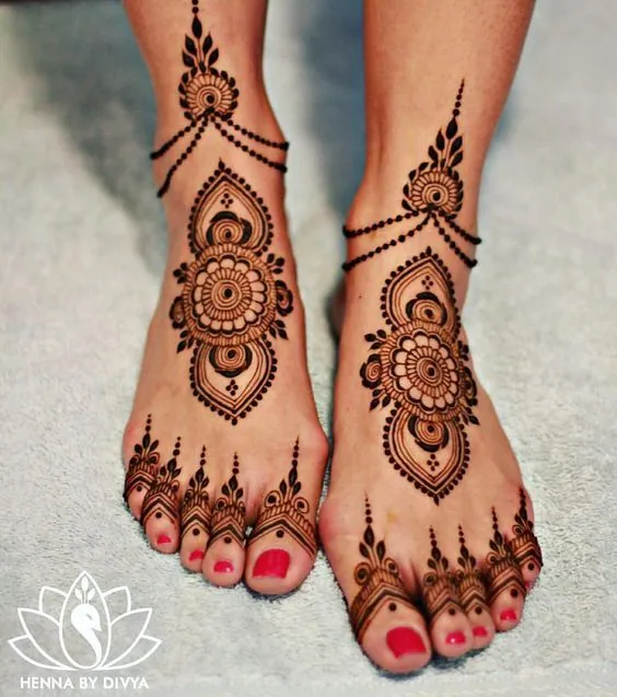 Intricate Feet Mehndi Design #28
