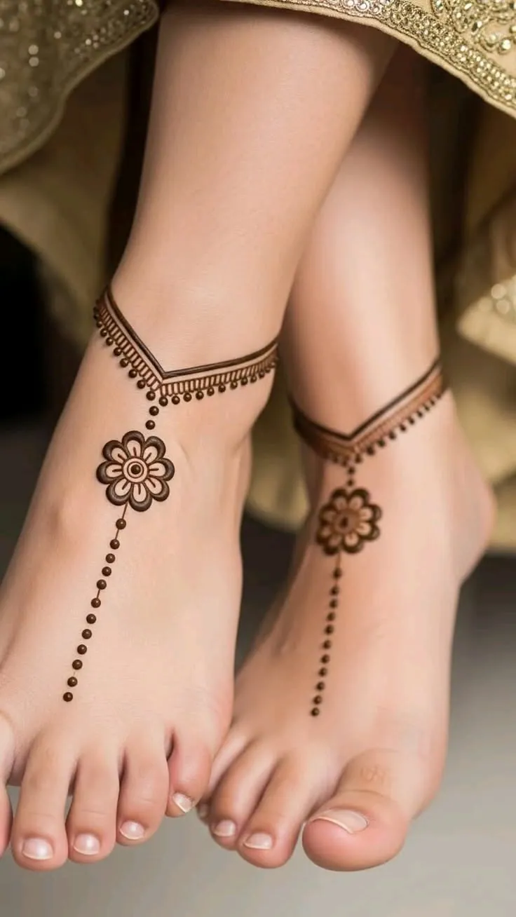Charming Feet Mehndi Design #29