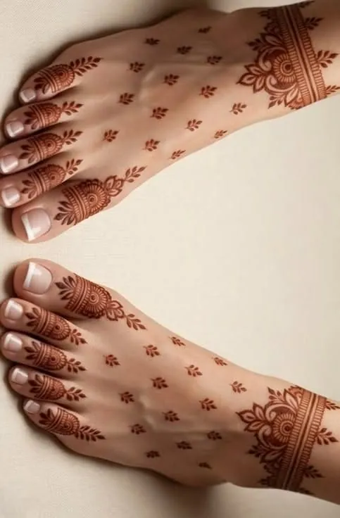 Elegant Feet Mehndi Design #40