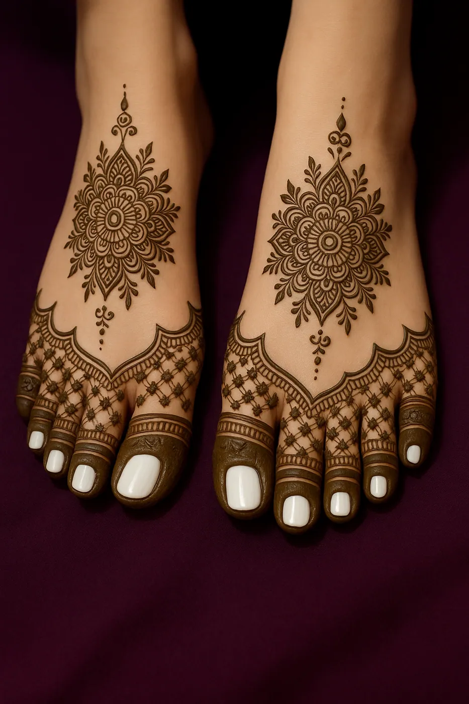 Elegant Feet Mehndi Design #50