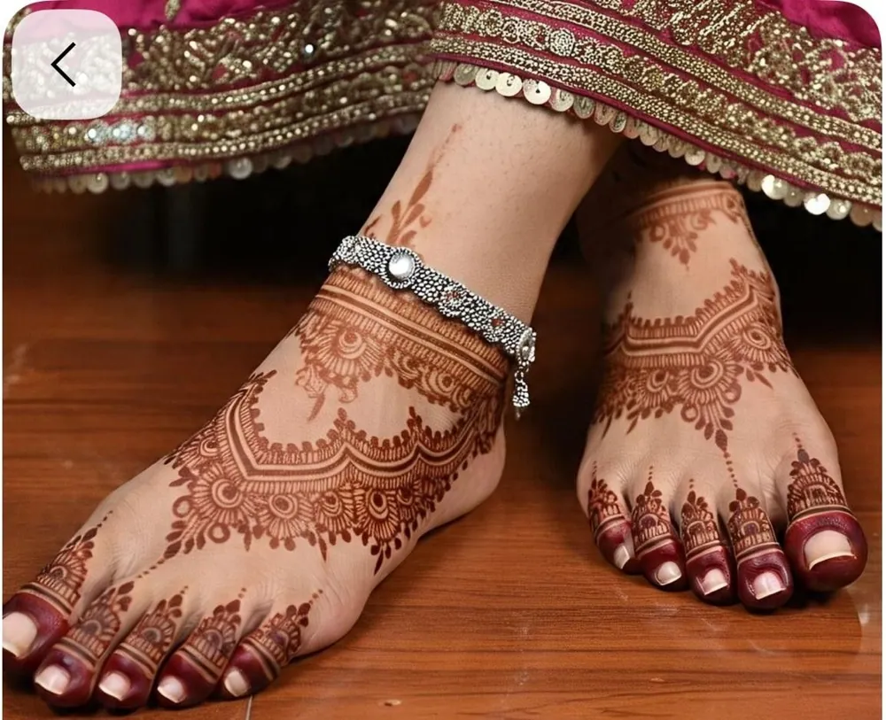 Modern Feet Mehndi Design #51