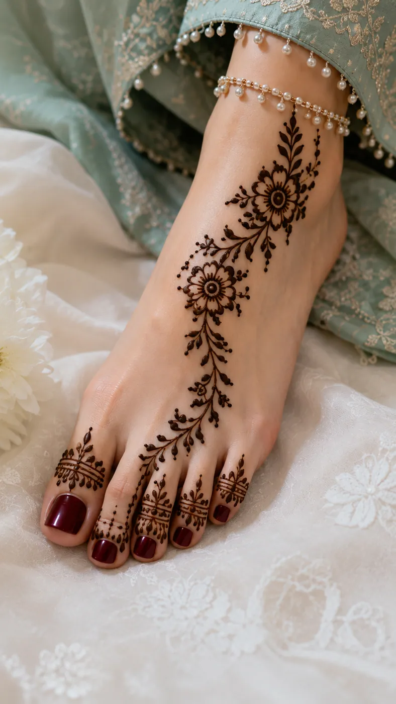 Intricate Feet Mehndi Design #8