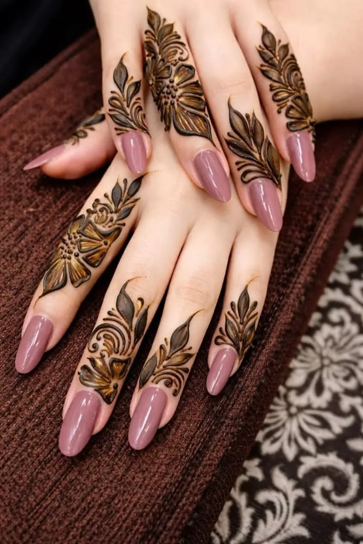 Modern Finger Mehndi Design #11
