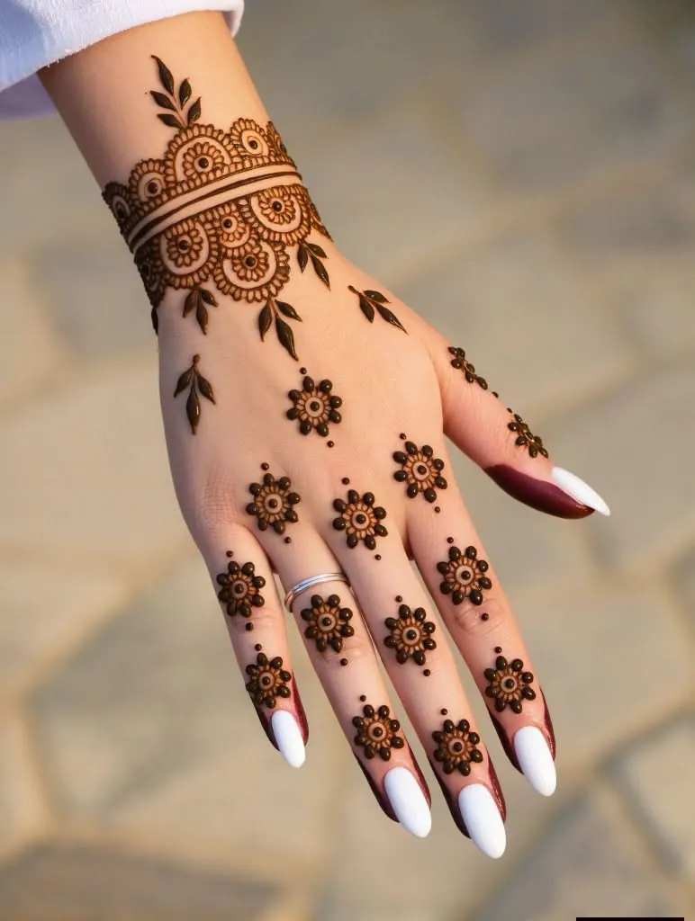 Classic Finger Mehndi Design #32