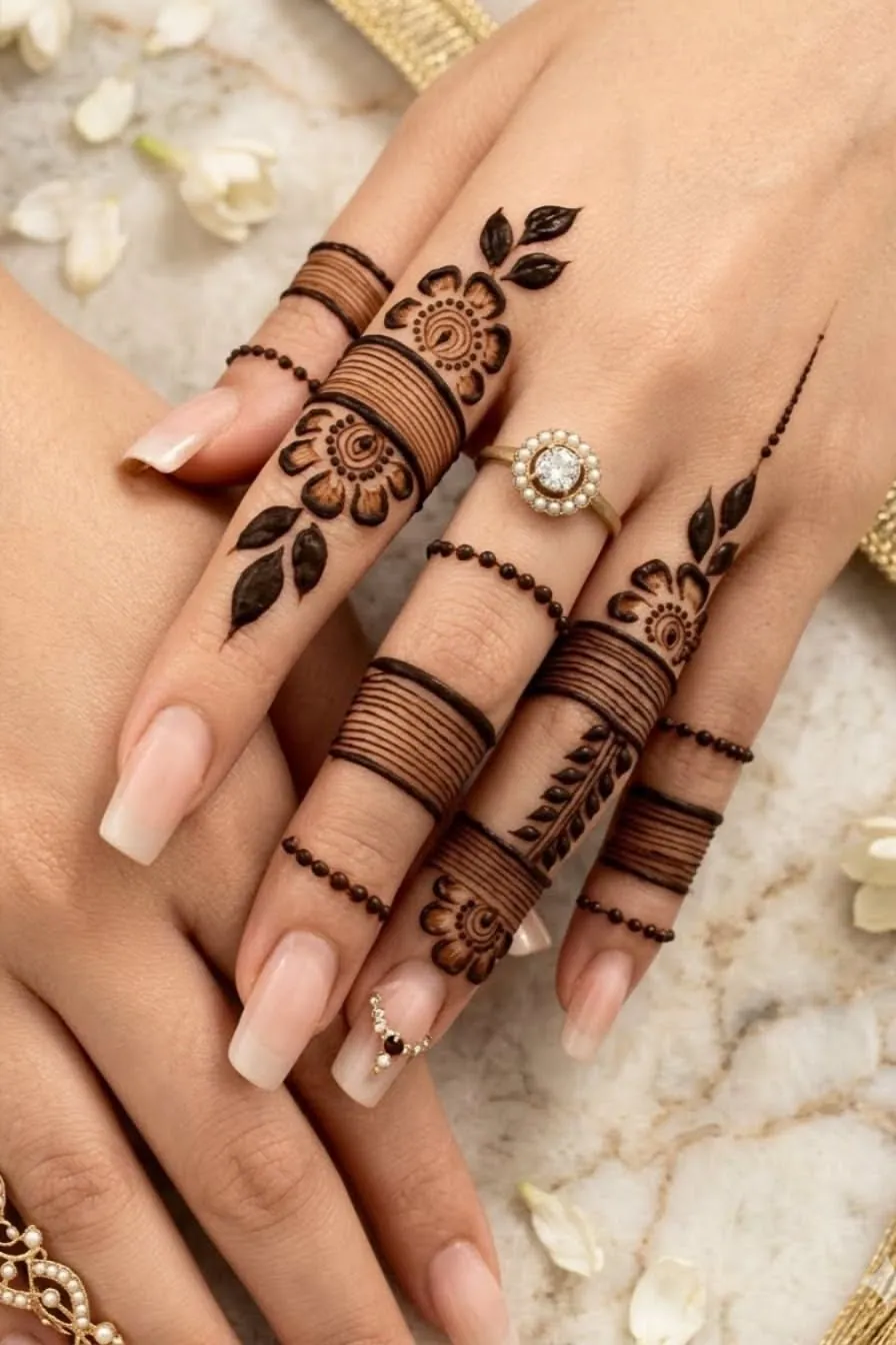 Latest Finger Mehndi Design #5
