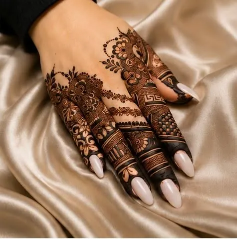 Elegant Finger Mehndi Design #50