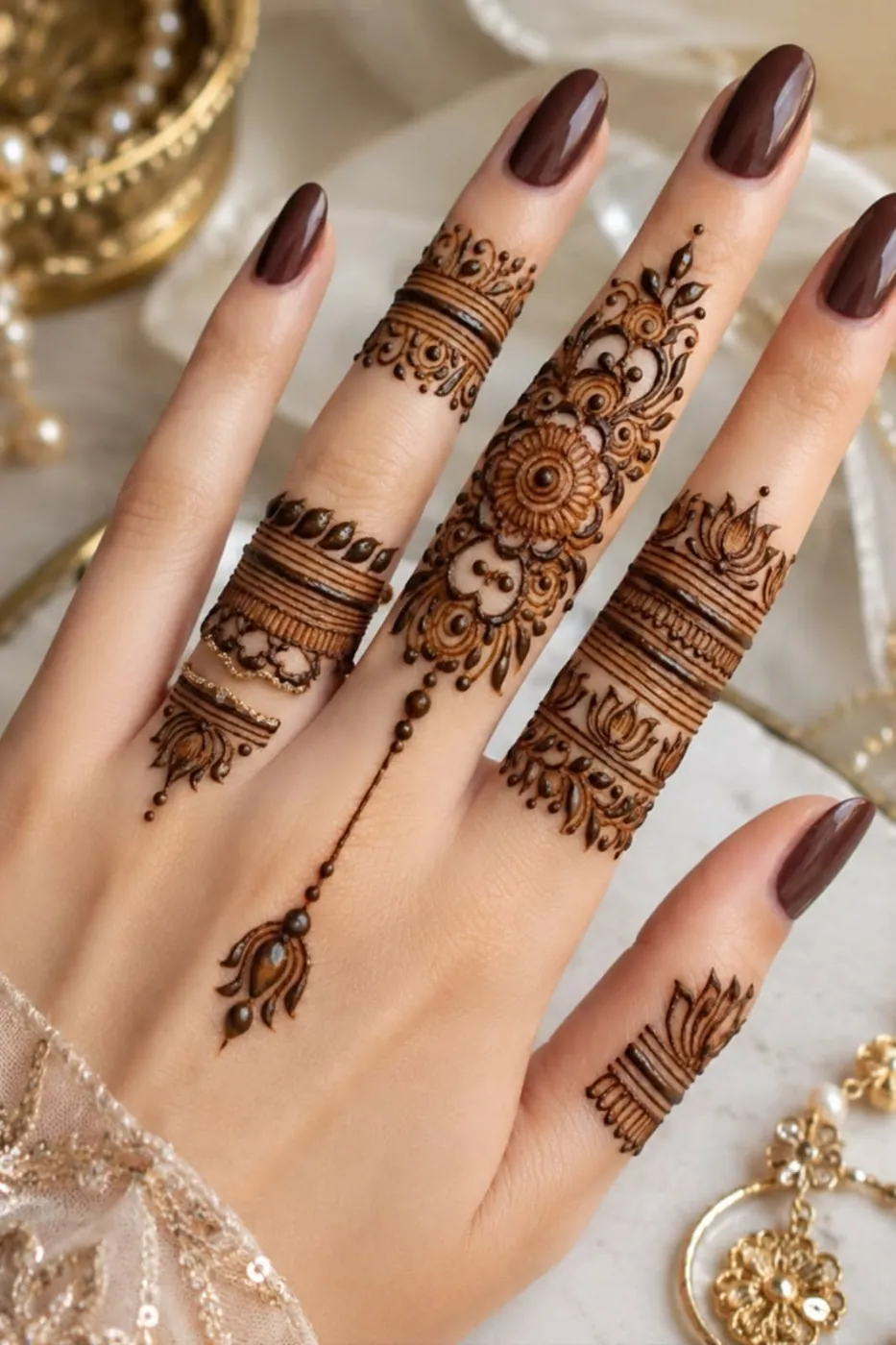 Stylish Finger Mehndi Design #53