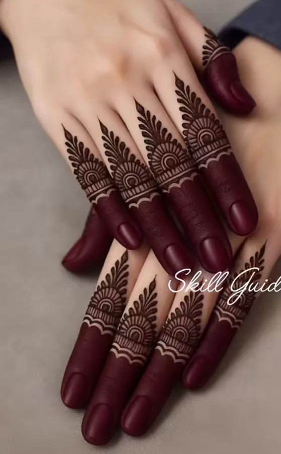 Beautiful Finger Mehndi Design #54
