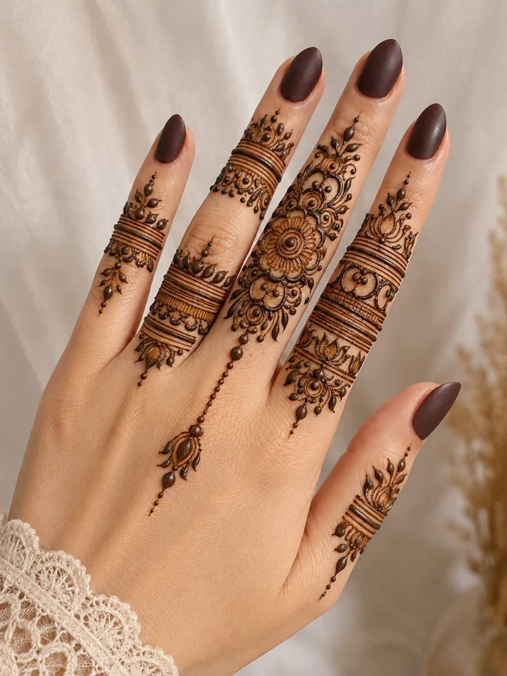 Trendy Finger Mehndi Design #6