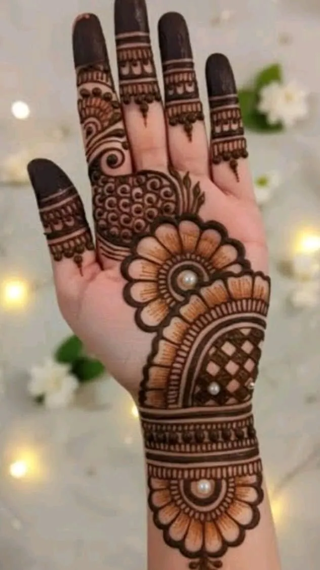 Classic Front Hand Mehndi Design #12