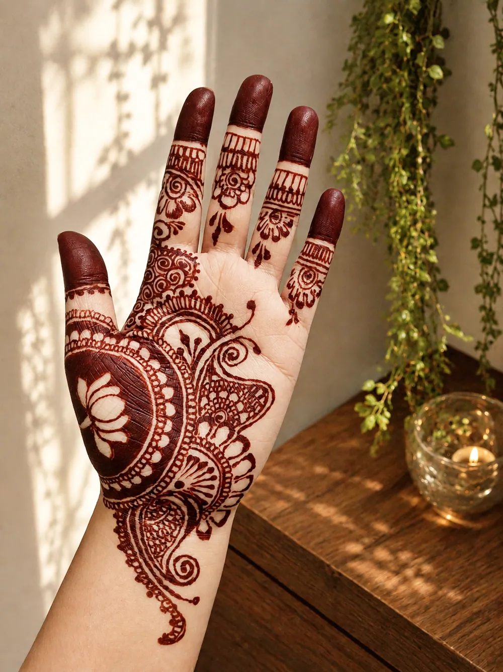 Beautiful Front Hand Mehndi Design #14