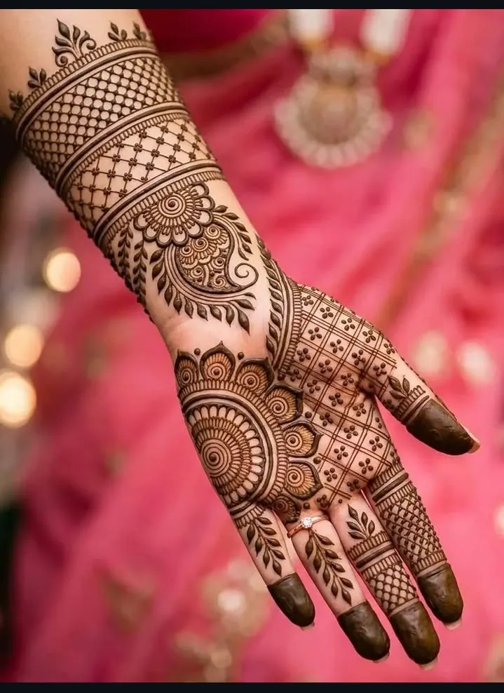 Graceful Front Hand Mehndi Design #37