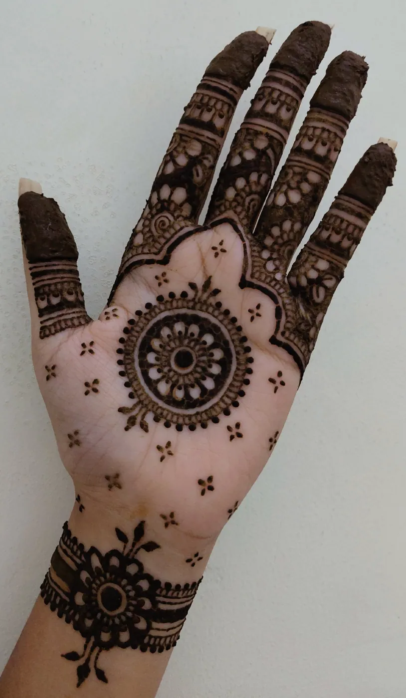 Charming Front Hand Mehndi Design #39