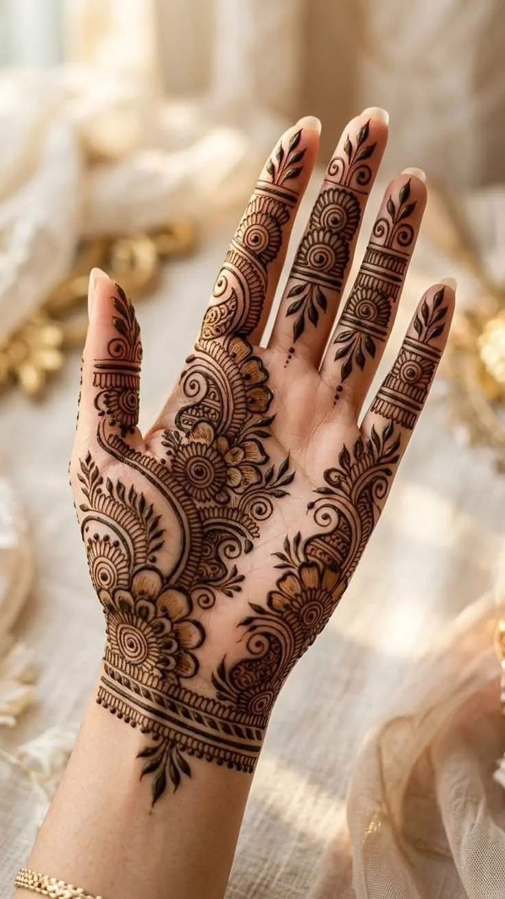 Latest Front Hand Mehndi Design #5