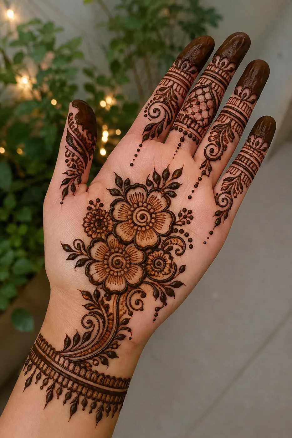 Graceful Front Hand Mehndi Design #7