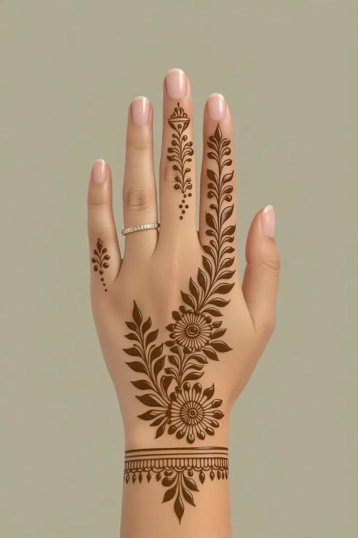 Graceful Simple Mehndi Design #37