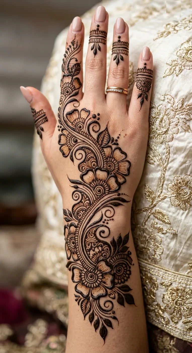 Stylish Simple Mehndi Design #43